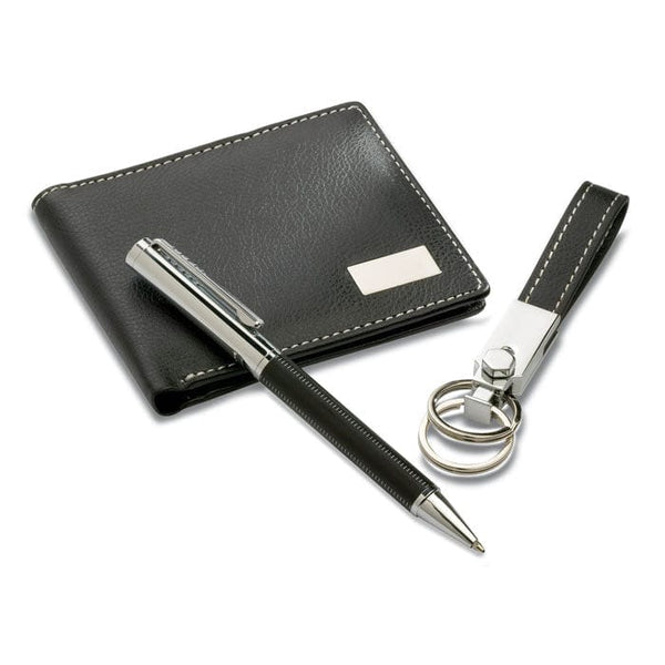 Portafogli, portachiavi, penna Nero - personalizzabile con logo