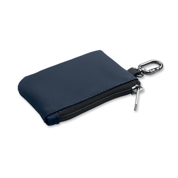 Portafoglio portachiavi in PU blu navy - personalizzabile con logo