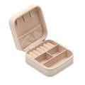 Portagioie da viaggio in PU Beige - personalizzabile con logo