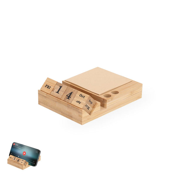 Portamemo Calendario Perpetuo Dex natural - personalizzabile con logo