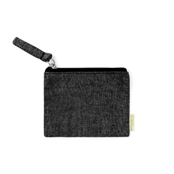 Portamonete Fontix nero - personalizzabile con logo