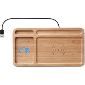 Portaoggetti da tavolo beige - personalizzabile con logo