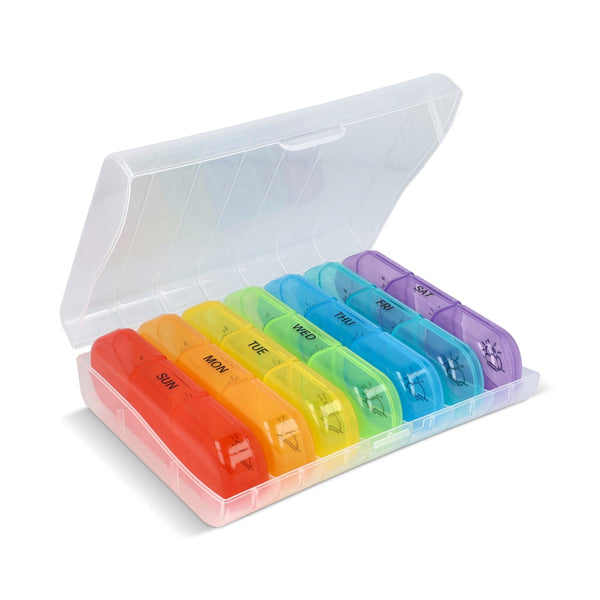 Portapillole da 7 giorni Joseph Fluo assortiti - personalizzabile con logo