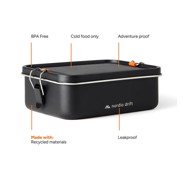 Portapranzo Adventure Nordic Drift Trail RCS 1200ML nero - personalizzabile con logo