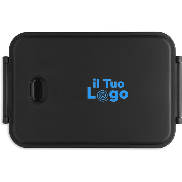 Portapranzo basic in PP riciclato Nero - personalizzabile con logo