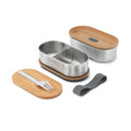 Portapranzo doppio Bento Black+Blum in acciaio grigio - personalizzabile con logo