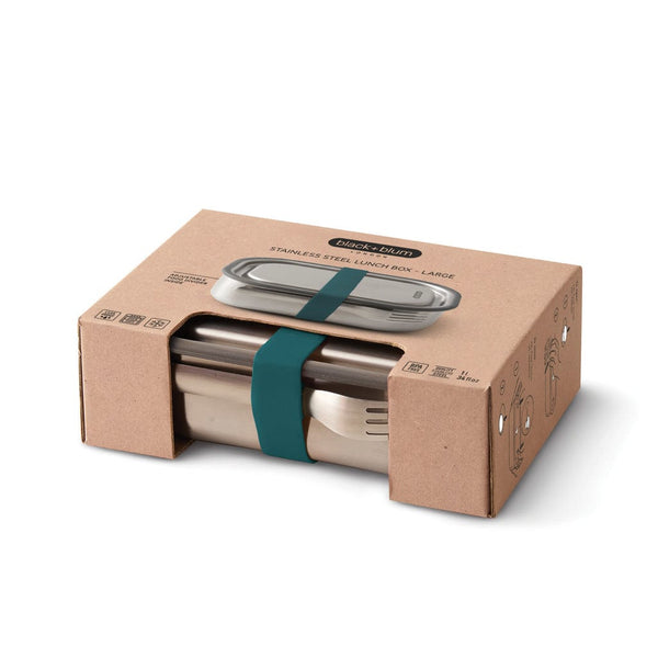 Portapranzo grande Black+Blum in acciaio azzurro - personalizzabile con logo