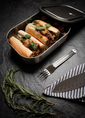 Portapranzo grande Black+Blum in acciaio azzurro - personalizzabile con logo