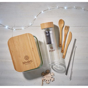 Portapranzo in bamboo trasparente - personalizzabile con logo