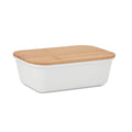 Portapranzo in PP coperchio in bamboo Bianco - personalizzabile con logo