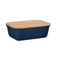 Portapranzo in PP coperchio in bamboo blu navy - personalizzabile con logo