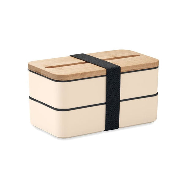 Portapranzo in PP riciclato beige - personalizzabile con logo