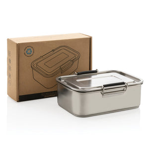 Portapranzo RCS a tenuta stagna in acciaio inox riciclato color argento - personalizzabile con logo
