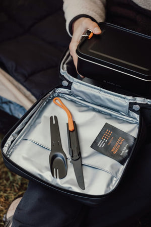 Posate outdoor Nordic Drift Trail 4 in 1 nero - personalizzabile con logo
