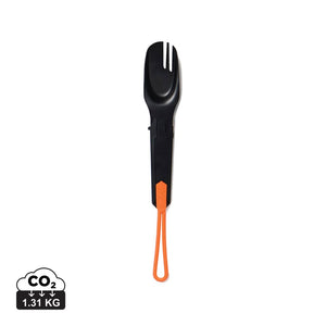 Posate outdoor Nordic Drift Trail 4 in 1 nero - personalizzabile con logo