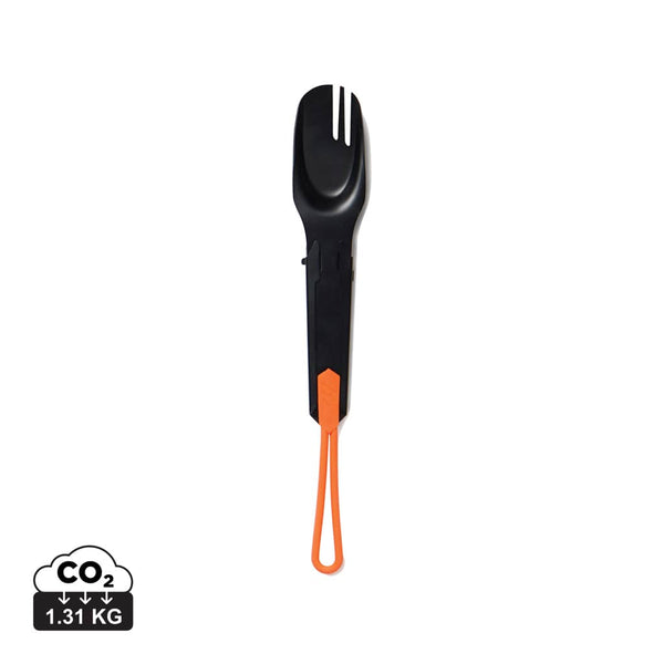 Posate outdoor Nordic Drift Trail 4 in 1 nero - personalizzabile con logo