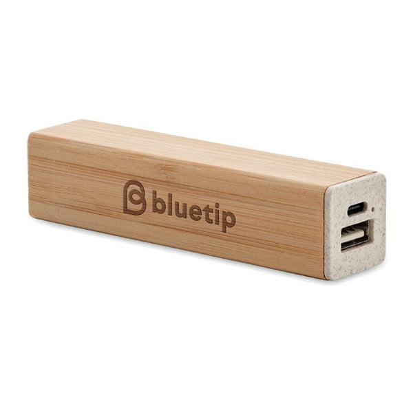 Power bank 2200 mAh Legno - personalizzabile con logo