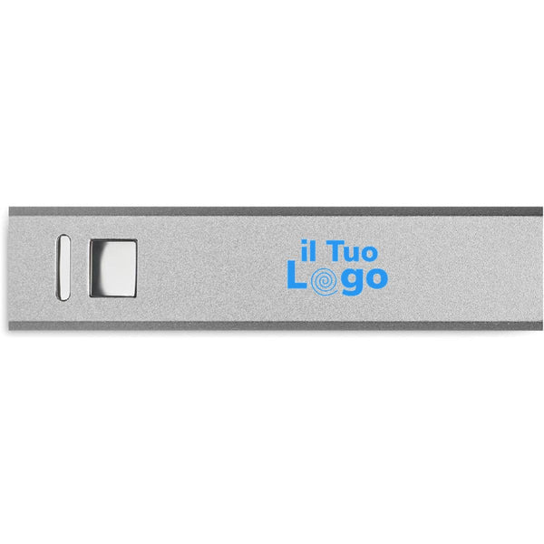 Power bank 2600 mAh alu riciclato - personalizzabile con logo
