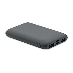 Power bank 5000 mAh in ABS grigio - personalizzabile con logo