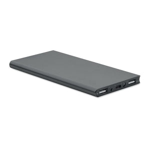 Power bank 8000 mAh alu riciclato grigio - personalizzabile con logo