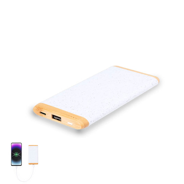 Power Bank Coquin bianco - personalizzabile con logo