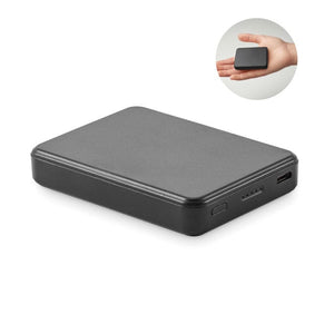 Power bank da 5000 mAh compact Nero - personalizzabile con logo