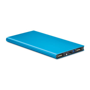 Power Bank da 8000 mAh blu - personalizzabile con logo