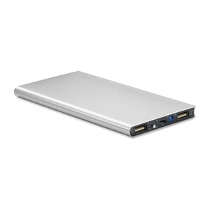 Power Bank da 8000 mAh color argento - personalizzabile con logo