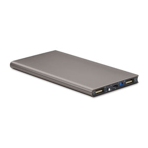 Power Bank da 8000 mAh grigio - personalizzabile con logo