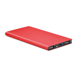 Power Bank da 8000 mAh rosso - personalizzabile con logo