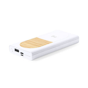 Power Bank Ditte bianco - personalizzabile con logo