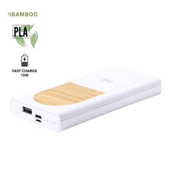 Power Bank Ditte bianco - personalizzabile con logo