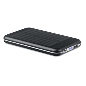 Power bank solare da 4000 mAh Nero - personalizzabile con logo