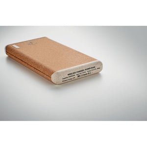 Power bank wireless. 10000 mAh beige - personalizzabile con logo