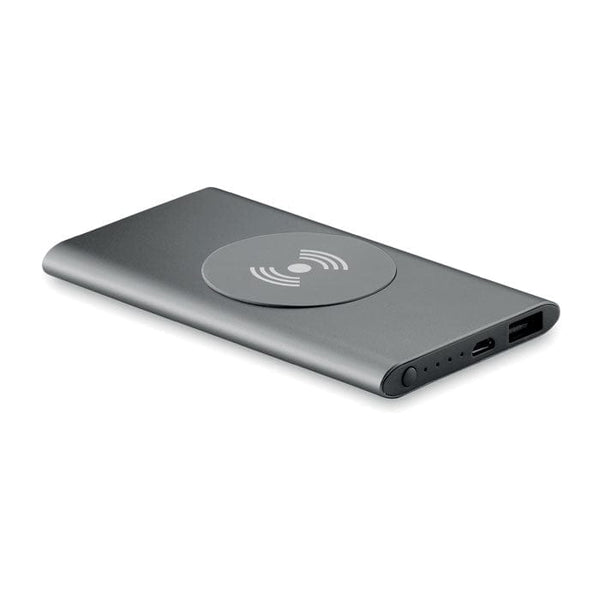 Power Bank wireless 4000mAh grigio - personalizzabile con logo