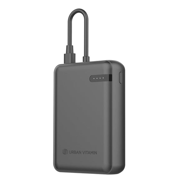 Powerbank 10.000 20W PD Urban Vitamin Fullerton in rABS RCS nero - personalizzabile con logo