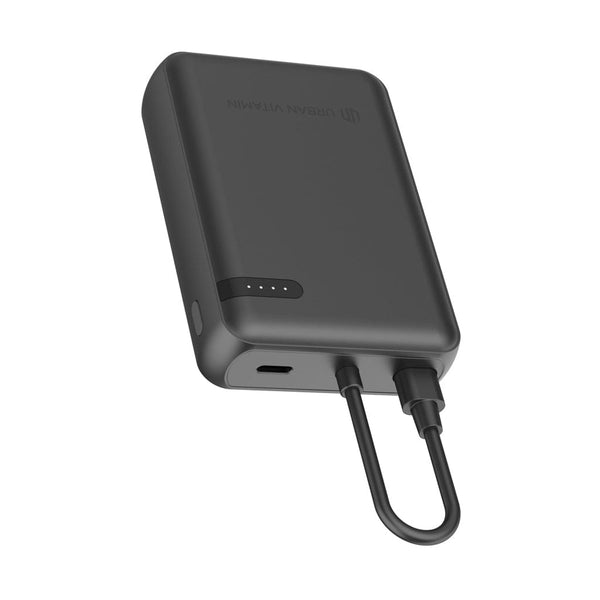Powerbank 10.000 20W PD Urban Vitamin Fullerton in rABS RCS nero - personalizzabile con logo