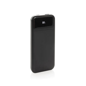 Powerbank 10.000 mAh Turbopack cavi integrati in rABS RCS nero - personalizzabile con logo
