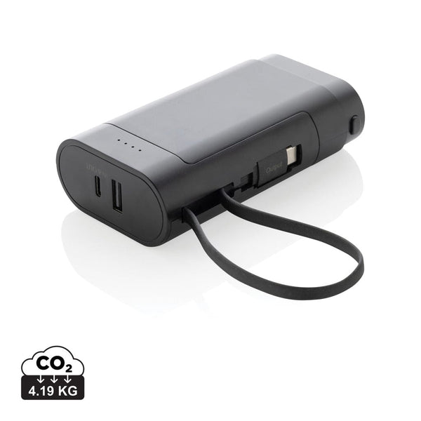 Powerbank 10000 mAH CycleCell con batteria rimovibile nero - personalizzabile con logo