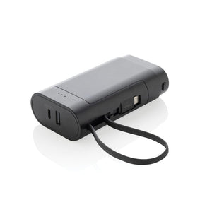 Powerbank 10000 mAH CycleCell con batteria rimovibile nero - personalizzabile con logo