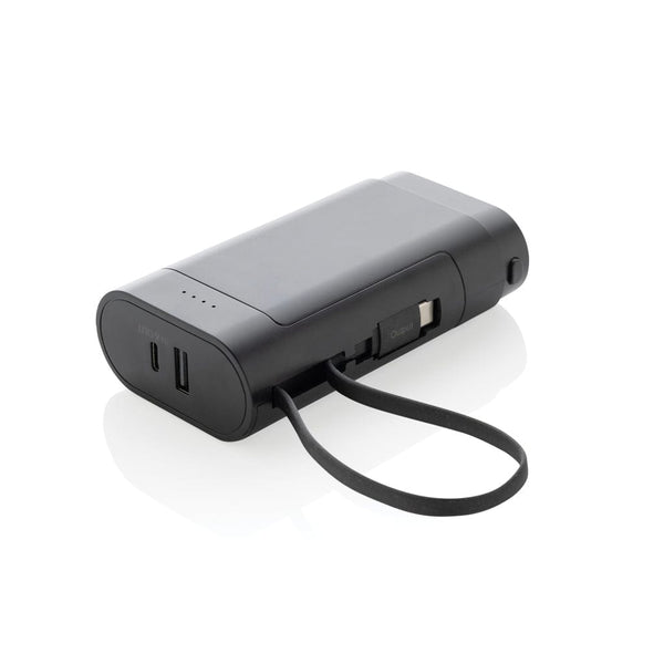 Powerbank 10000 mAH CycleCell con batteria rimovibile nero - personalizzabile con logo