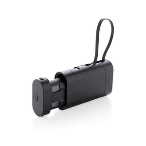 Powerbank 10000 mAH CycleCell con batteria rimovibile nero - personalizzabile con logo