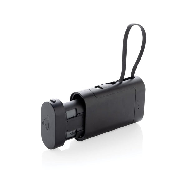 Powerbank 10000 mAH CycleCell con batteria rimovibile nero - personalizzabile con logo