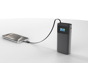 Powerbank 10000 mAh Quantum PD 45W RCS con schermo grigio - personalizzabile con logo