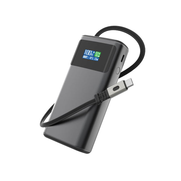 Powerbank 10000 mAh Quantum PD 45W RCS con schermo grigio - personalizzabile con logo