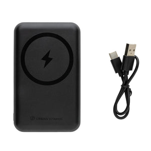 Powerbank 10000 mAh Urban Vitamin Sonoma in rplastica RCS nero - personalizzabile con logo