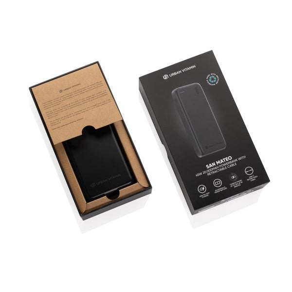 Powerbank 20.000mah 45W Urban Vitamin San Mateo nero - personalizzabile con logo
