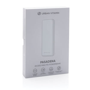 Powerbank 20.000mAh con PD Urban Vitamin Pasadena - personalizzabile con logo