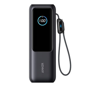 Powerbank Anker da 25.000 mAh 165W con cavo integrato grigio - personalizzabile con logo