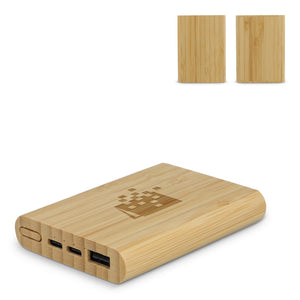 Powerbank Bamboo 5000 mAh natural - personalizzabile con logo